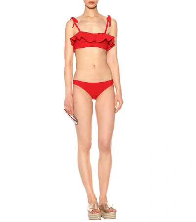 Shop Karla Colletto Zaha Bikini Top In Red