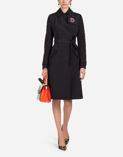 Shop Dolce & Gabbana Trench Coat In Performance Fabric In Black