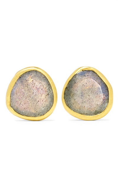 Shop Pippa Small 18-karat Gold Labradorite Earrings