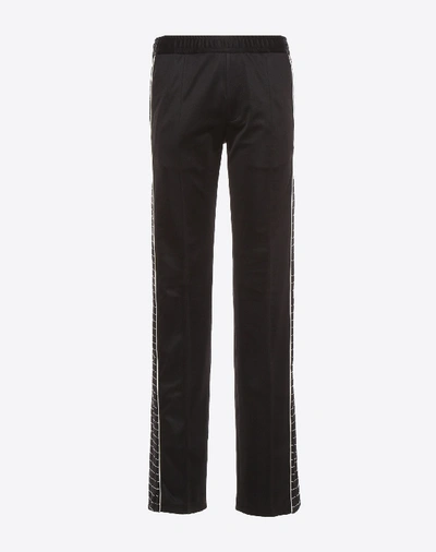 Shop Valentino Pants With Embroidered Bands In Black