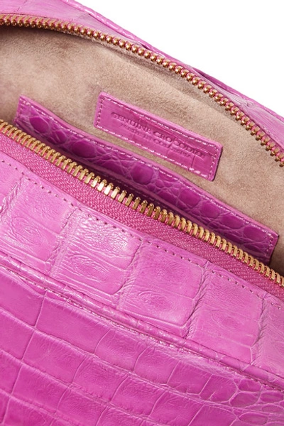 Shop Nancy Gonzalez Crocodile Camera Bag In Fuchsia