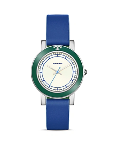 Shop Tory Burch Ellsworth Watch, 36mm In White/blue