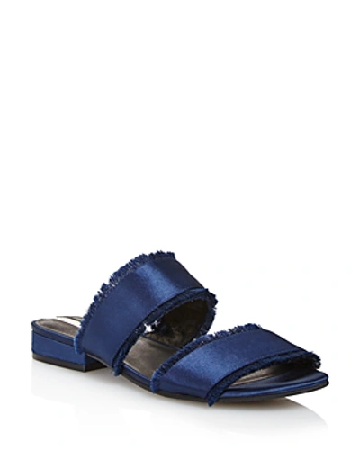 Shop Kenneth Cole Women's Viola Satin Fringe Slide Sandals - 100% Exclusive In Navy