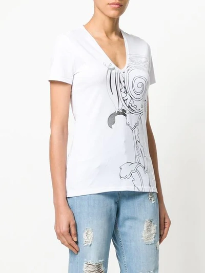 Shop Versace Jeans Metallic Patterned T-shirt - White