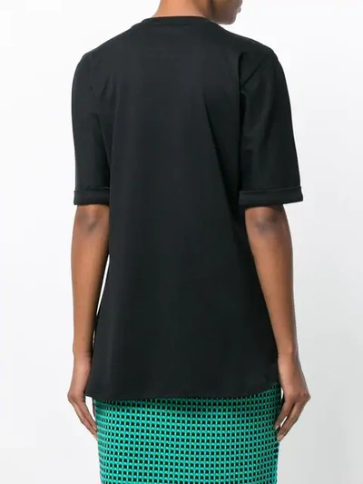 Shop Fendi Karlito-embroidered T-shirt - Black
