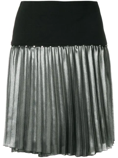 Shop Versace Jeans Metallic Pleat Skirt In Multicolour