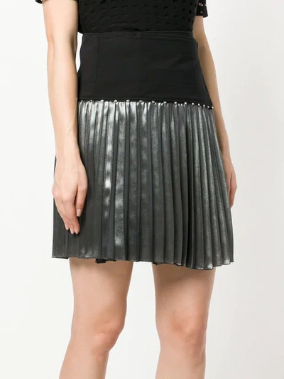 Shop Versace Jeans Metallic Pleat Skirt In Multicolour