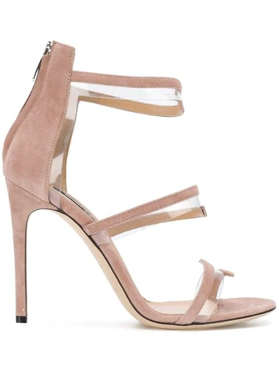 Shop Sergio Rossi Suede Stiletto Heel Sandals In Neutrals