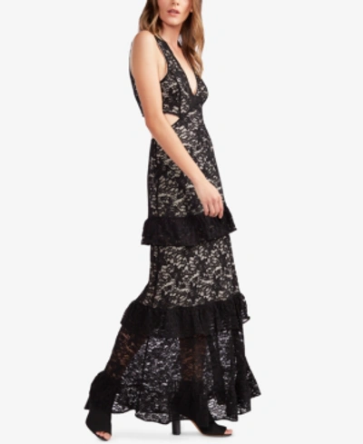 Shop Avec Les Filles Lace Cutout Maxi Dress In Black