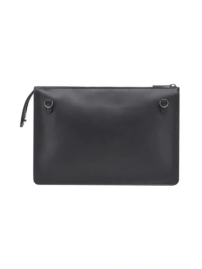 Shop Fendi Embossed Ff Shoulder Bag In Black