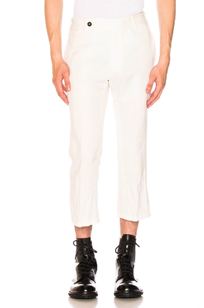 Shop Ann Demeulemeester Flat Front Trousers In White. In Off White