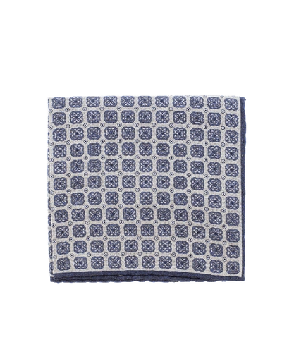 Shop Eleventy Pocket Square With Multi Print In Gry-nvy