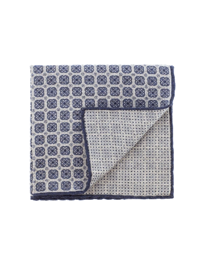 Shop Eleventy Pocket Square With Multi Print In Gry-nvy