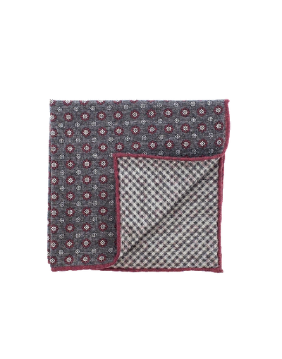 Shop Eleventy Pocket Square With Flowers In Brn-red