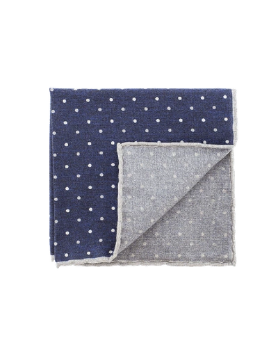 Shop Eleventy Pocket Square With Polka Dots In Gry-nvy