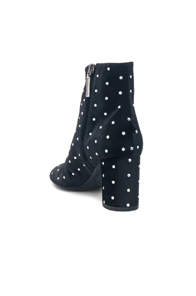 Shop Saint Laurent Crystal Embellished Velvet Loulou Pin Boots In Black