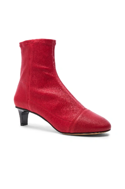 Shop Isabel Marant Daevel Sock Boots In Red