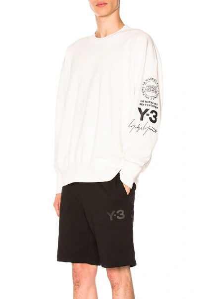 Shop Y-3 Graphic Crew Sweater In White