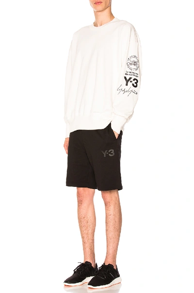 Shop Y-3 Graphic Crew Sweater In White