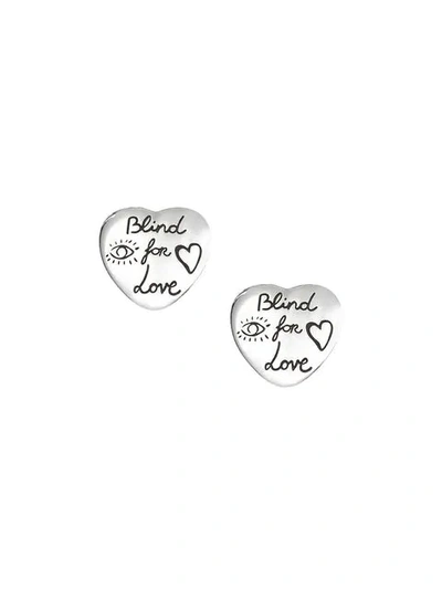 Shop Gucci Blind For Love Earrings In Metallic