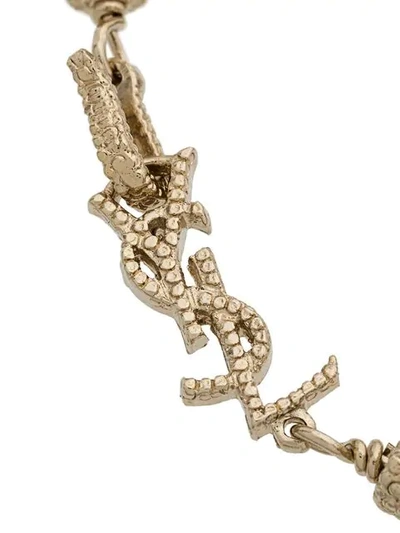 Shop Saint Laurent Loulou Twisted Chains Bracelet In Metallic