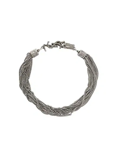 Shop Saint Laurent Loulou Twisted Chains Bracelet In Metallic