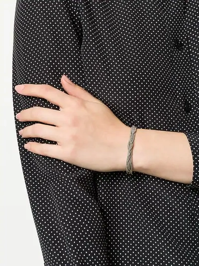 Saint Laurent Loulou Twisted Chains Bracelet In Metallic