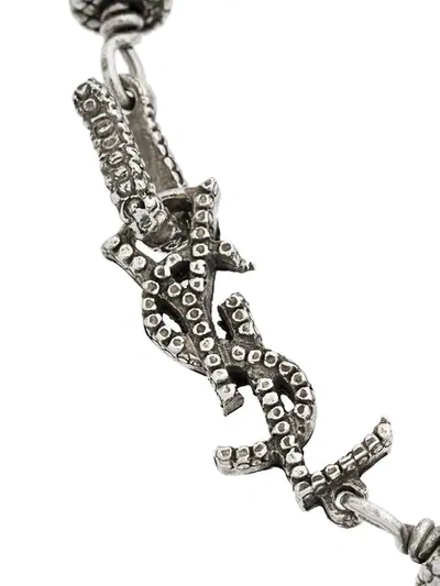 Shop Saint Laurent Loulou Twisted Chains Bracelet In Metallic