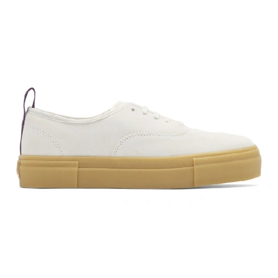 Shop Eytys White And Tan Suede Mother Sneakers In White/gum