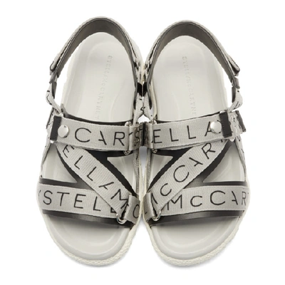 Shop Stella Mccartney Grey Logo Sandals