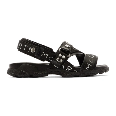 Shop Stella Mccartney Black Logo Sandals In 1006 Black
