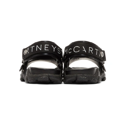 Shop Stella Mccartney Black Logo Sandals In 1006 Black