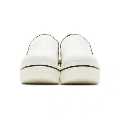 Shop Stella Mccartney White Croc Binx Slip-on Sneakers In 9160 Chalk/