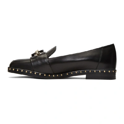 Shop Versace Black Studded Loafers In Dnnoc Black