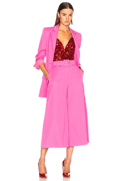 Shop Oscar De La Renta Oversized Blazer In Pink