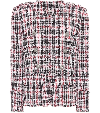 Shop Balmain Tweed Jacket In Multicoloured