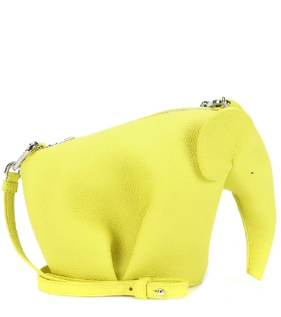 Shop Loewe Elephant Mini Leather Shoulder Bag In Yellow