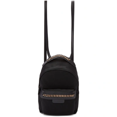 Shop Stella Mccartney Black Mini Nylon Falabella Go Backpack