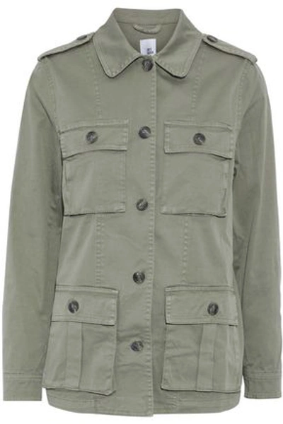 Shop Iris And Ink Cotton-blend Twill Jacket In Army Green