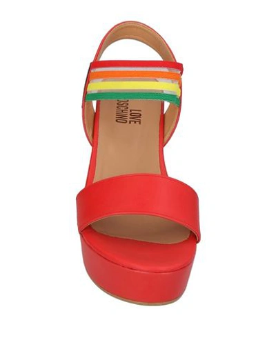 Shop Love Moschino Sandals In Coral