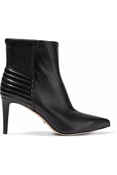 Shop Sergio Rossi Woman Leather Ankle Boots Black