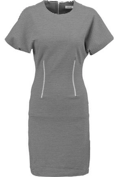 Shop Totême Woman Thiva Striped Stretch Cotton-blend Dress Black