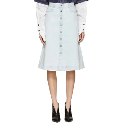 Shop Stella Mccartney Blue Denim Skirt In 4030 Blue D