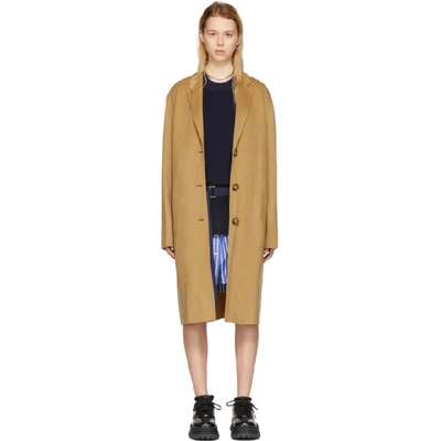 Shop Acne Studios Tan Avalon Doublé Coat