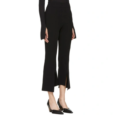 Shop Stella Mccartney Black Flared Front Slit Trousers In 1000 Black