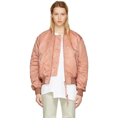 Shop Acne Studios Pink Clea Bomber Jacket In Pale Pink
