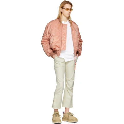 Shop Acne Studios Pink Clea Bomber Jacket In Pale Pink