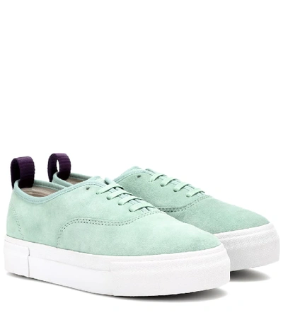 Shop Eytys Mother Suede Sneakers In Turquoise
