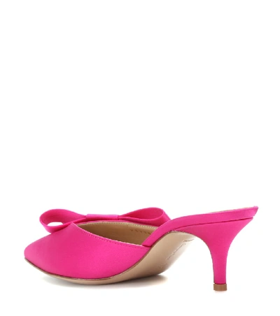 Shop Gianvito Rossi Kyoto Satin Mules In Pink