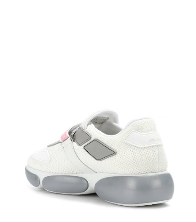 Shop Prada Cloudbust Fabric Sneakers In White